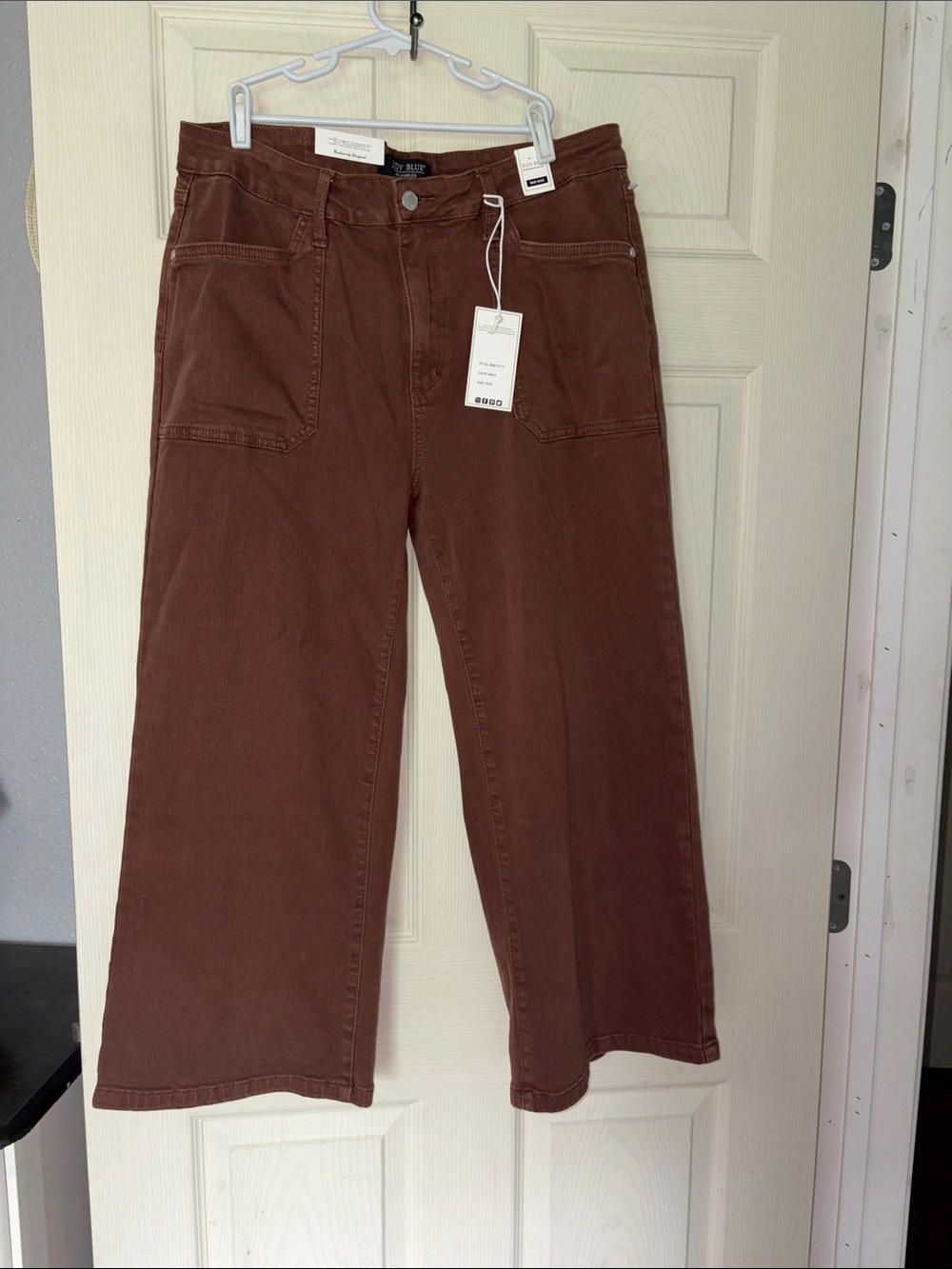 Judy Blue Wide Leg Jeans in Rust Brown - Picture 3 of 7